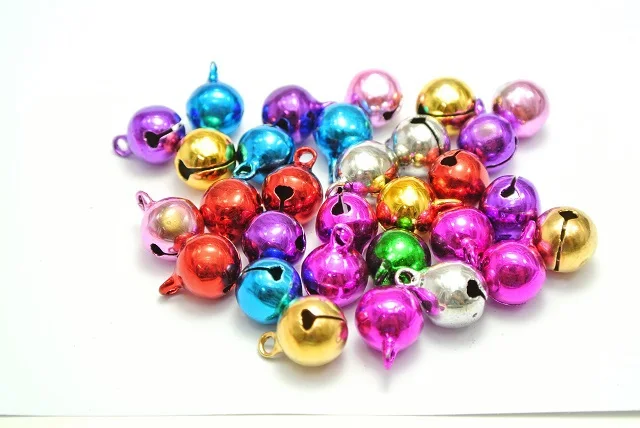 

50 JINGLE BELLS~Christmas Mixed Colors~Beads Charms 10mm
