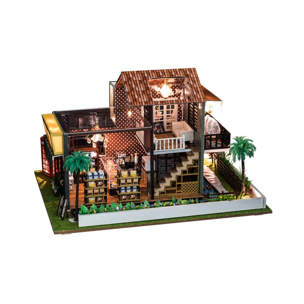 

Gifts New Brand DIY Doll Houses Wooden Doll House Unisex dollhouse Kids Toy Furniture Miniature crafts
