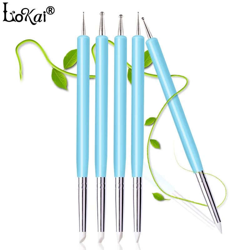 1 шт. 2 сторонняя скульптура для ногтей Lokai мягкая силиконовая кисть резьбы 3D