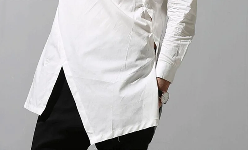 Мужские трендовые стильные Асимметричные неравномерные длинные приталенные