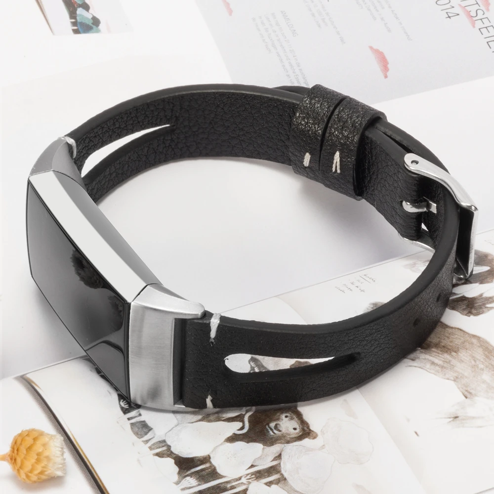 Toyouths замена ремешок для Fitbit Charge 3 полосы тонкие кожаные ремни Группа Смарт-часы для фитнеса для Fitbit заряд 3