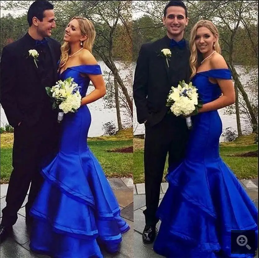 Скромный арабский Королевский синий/красный Русалка 2017 платья для выпускного