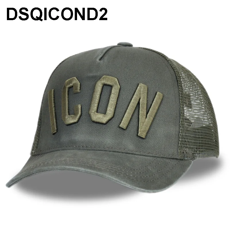 Хлопковые бейсболки DSQICOND2 DSQ с вышитыми буквами и логотипом Высококачественная