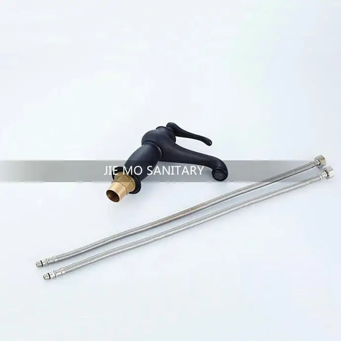 Латунный Смеситель для раковины в ванную комнату черный кран с одной ручкой