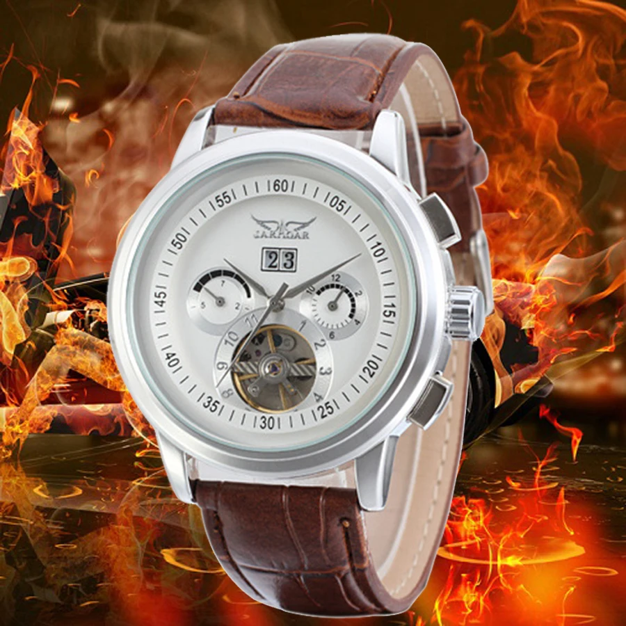 

JARAGAR Brand Designers Multi Function Automatic Mechanical Big Watches Atmos Army Clock Men's Tourbillon Watch relogio masculin