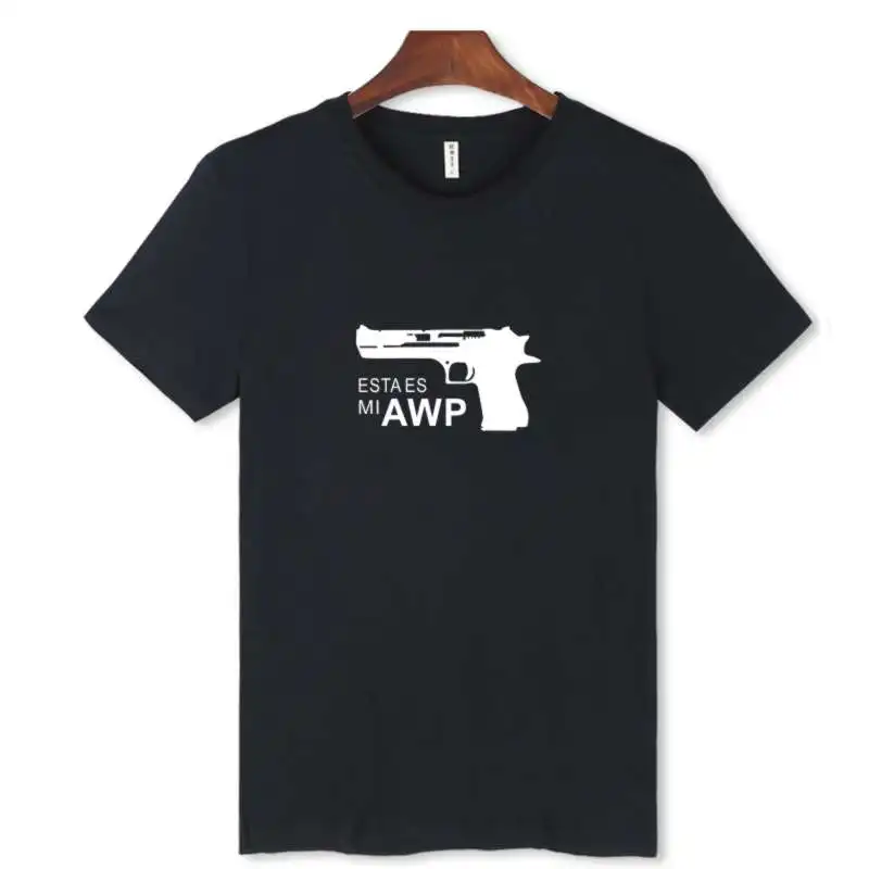 Мужская футболка с коротким рукавом CS GO модная черная печатью уличная одежда хип