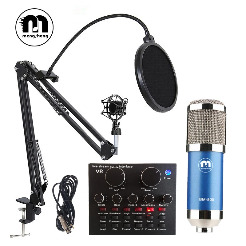 BM 800 Professional Портативный Студийный конденсаторный микрофон для Запись bm800 с живым