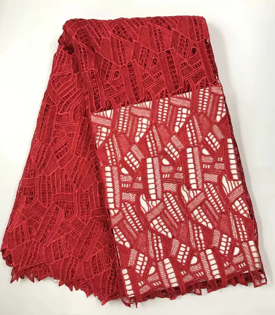 

2019 High Quality French African Guipure Cord Swiss Lace,Nigeria soluble Water Lace Fabric For dress Gift 5yard/lot RL121401