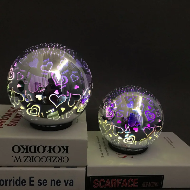 Цветной 3D стеклянный чехол Светодиодный Ночник проектор Волшебная настольная