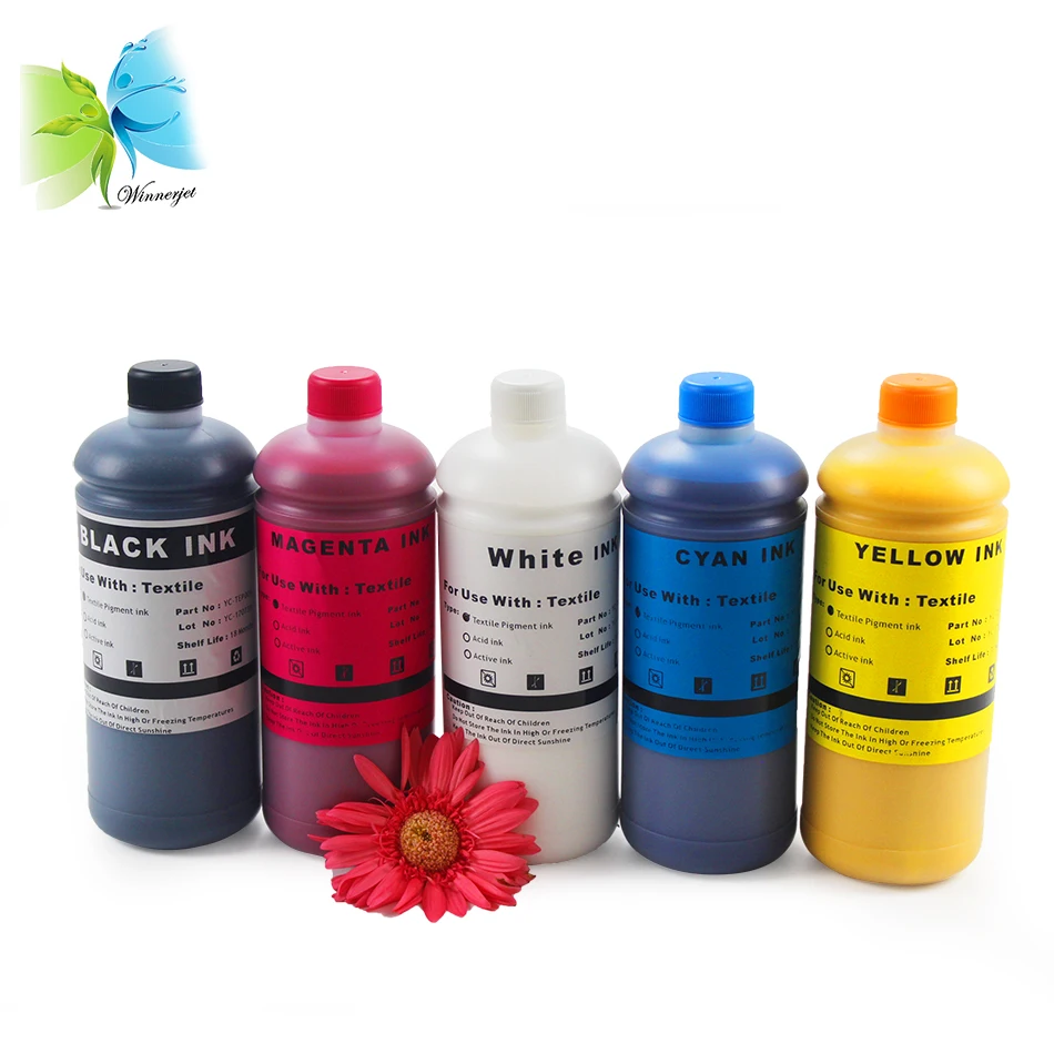 Winnerjet 500 мл (DTG) текстильные чернила для Epson SureColor F2000 пигментные 1Wh + 1BK C M Y 1