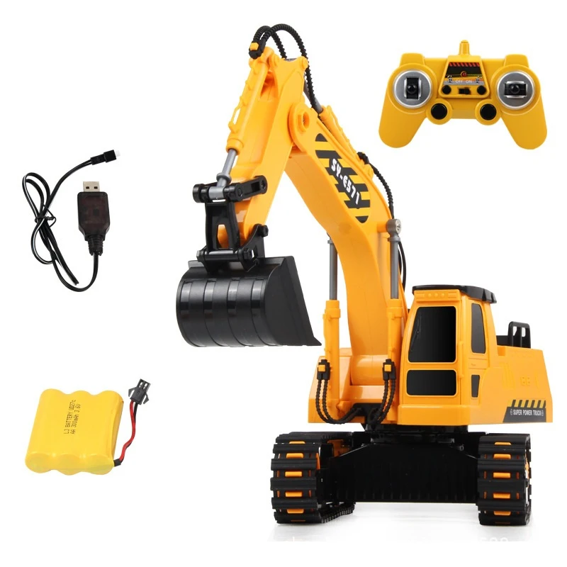 Newest Boy Gift RC Excavator Model 2.4G Remote Control Constructing Truck Crawler Digger Electronic Engineering Toy | Игрушки и хобби