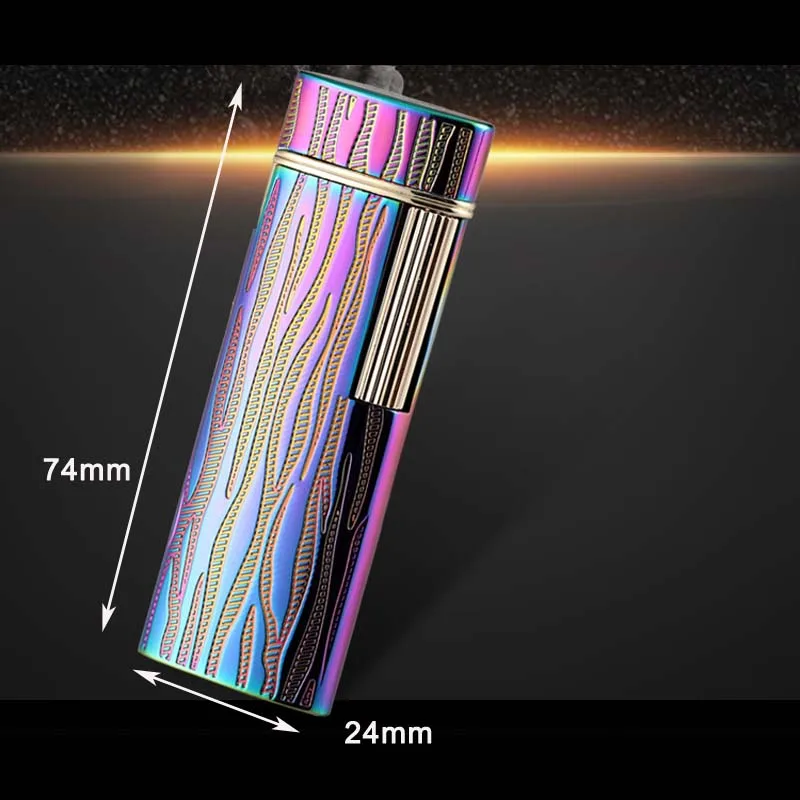 Ветрозащитная зажигалка тонкая металлическая Бутановая Зажигалка золотая в