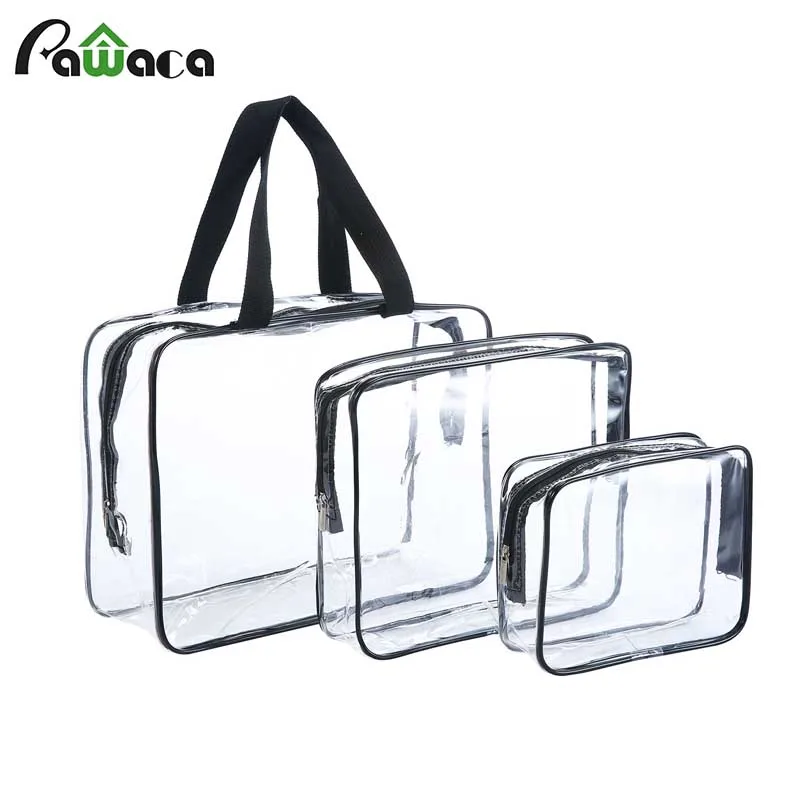 3 шт./набор Водонепроницаемый ПВХ прозрачный макияж косметички органайзер для