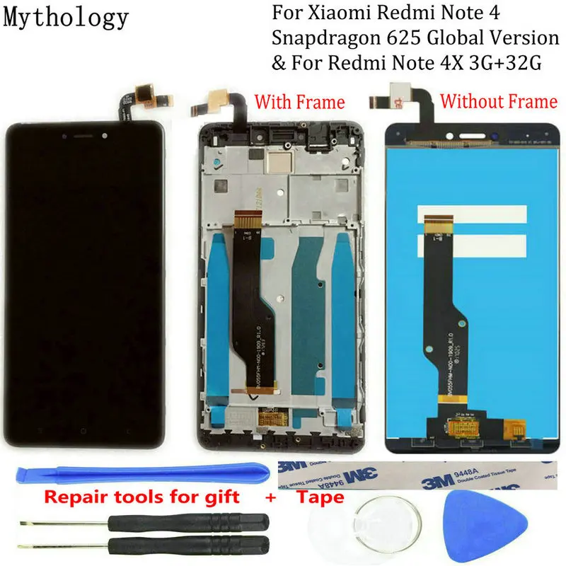 For Xiaomi Redmi Note 4 Replacment Touch screen Display Snapdragon 625 Global Version 4X 3G+32G Panel LCD | Мобильные телефоны и