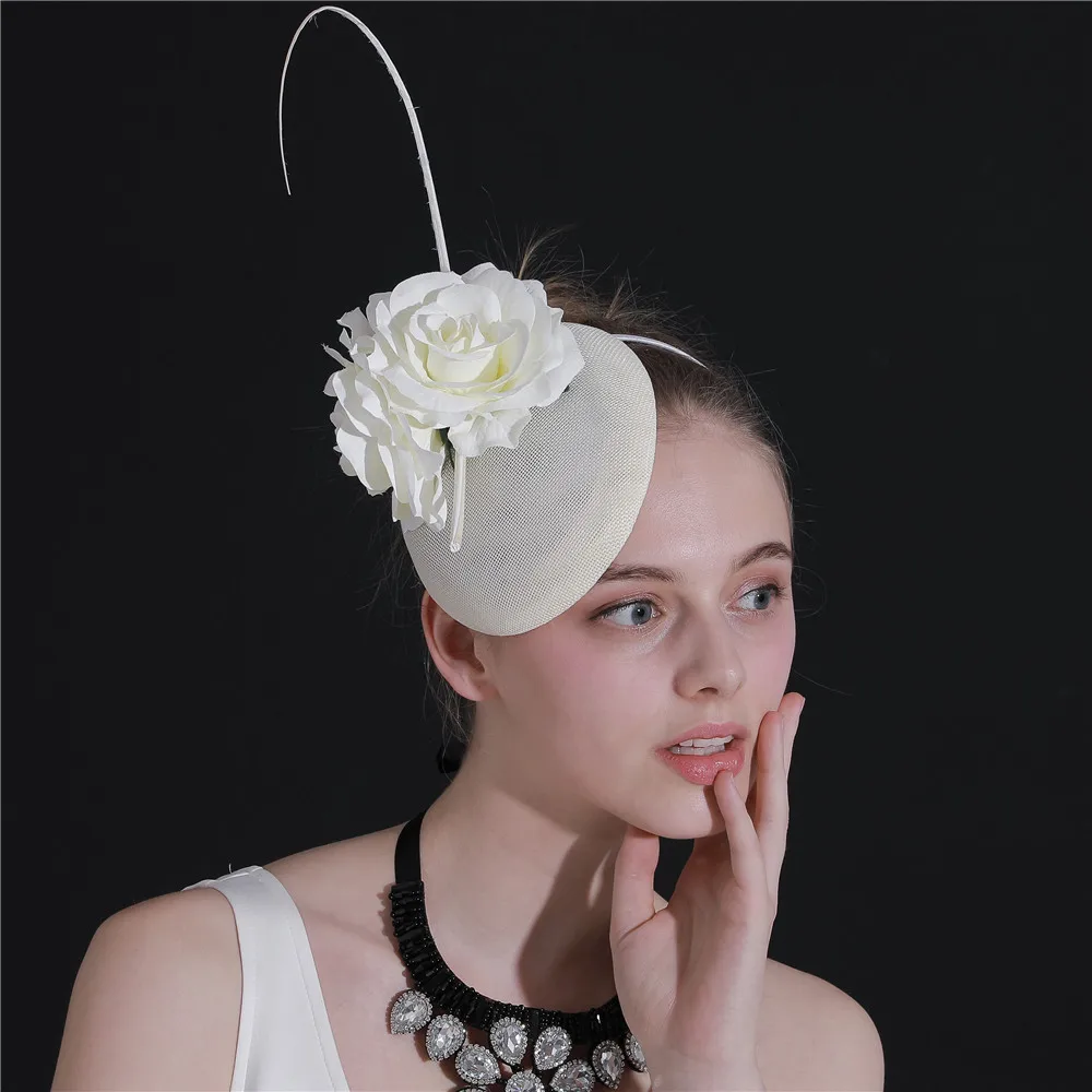 

Elegant Fascinators Hats Wedding Occasion Church Hair Clips Accessories Ladies Party Headdress Hair For Women Flower Headpieces