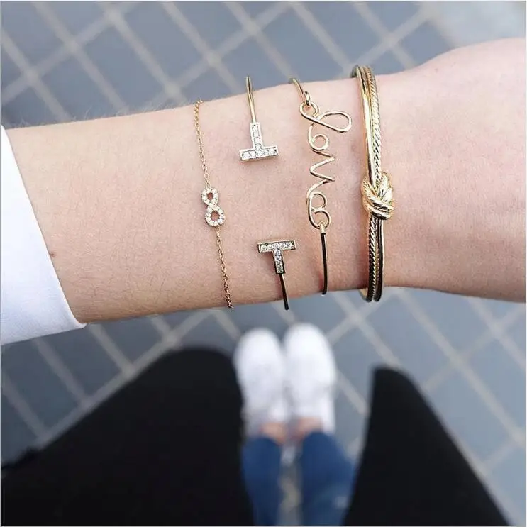 3/5 шт./компл. богемные Многослойные браслеты в форме сердца набор винтажных