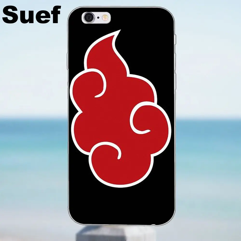 Наруто Логотип Akatsuki мягкий чехол для iPhone 4 4S 5 5S 5C SE 6 6S 7 8 Plus X Samsung Galaxy A3 A5 J1 J3 J5 J7 2016 2017