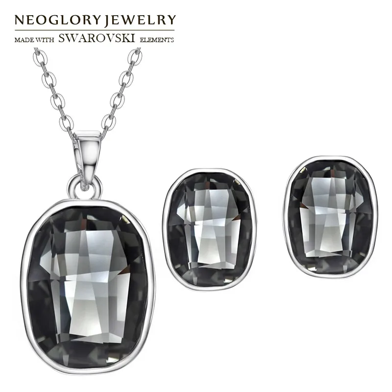 Ювелирный Комплект из колье и серёг с кристаллами Swarovski|earrings necklace|necklace earringnecklace with