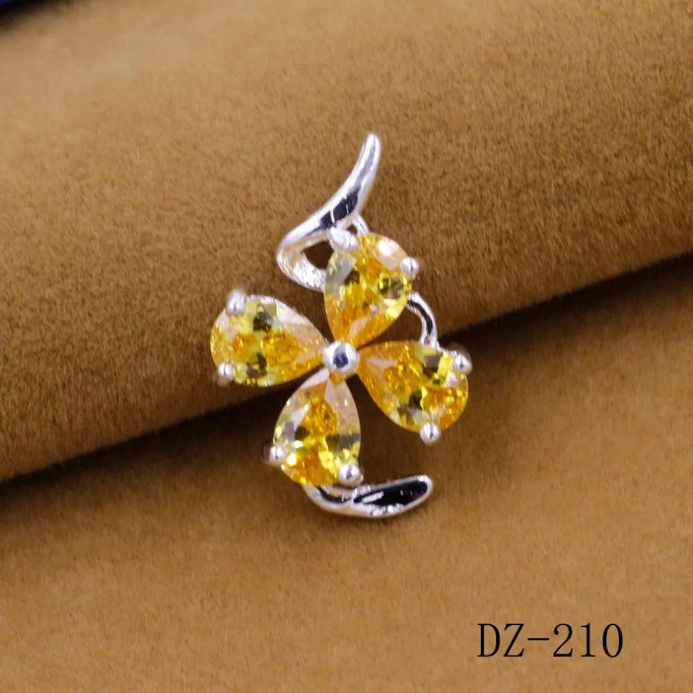 Подвеска женская с подвеской из серебра 925 пробы фианитом|silver charm pendant|charms clovercharms