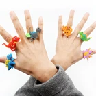 Силиконовые кольца динозавра Юрского периода, 6 шт., детские игрушки для мультфильмов, вечерние ювелирные изделия, подарки, вечерние товары