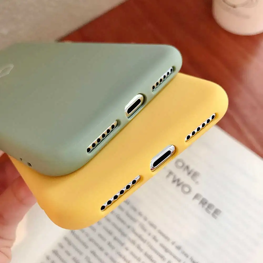 Boucho Candy Color Love Heart Matte Phone Case for iphone X 6 6S 7 8 Plus Cute Soft TPU Couples Back Cover XS Max XR |
