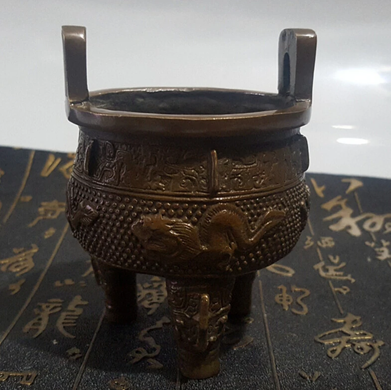 SUIRONG---505+++The store sells metal crafts copper incense burner yuan Ding Lucky Dragon Technology Home Decor | Дом и сад