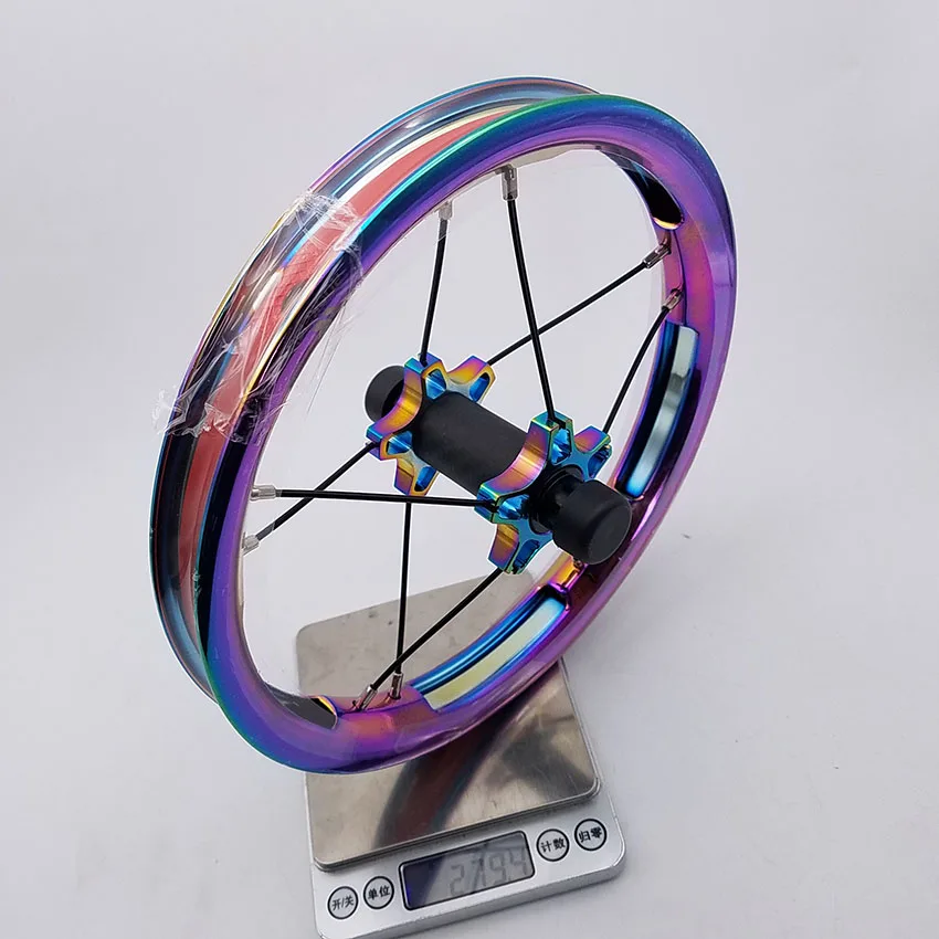 1 pair 12 inch bike wheel for balance bike 85mm 95mm sliding bicycle wheel for kids children high quality rainbow colorful