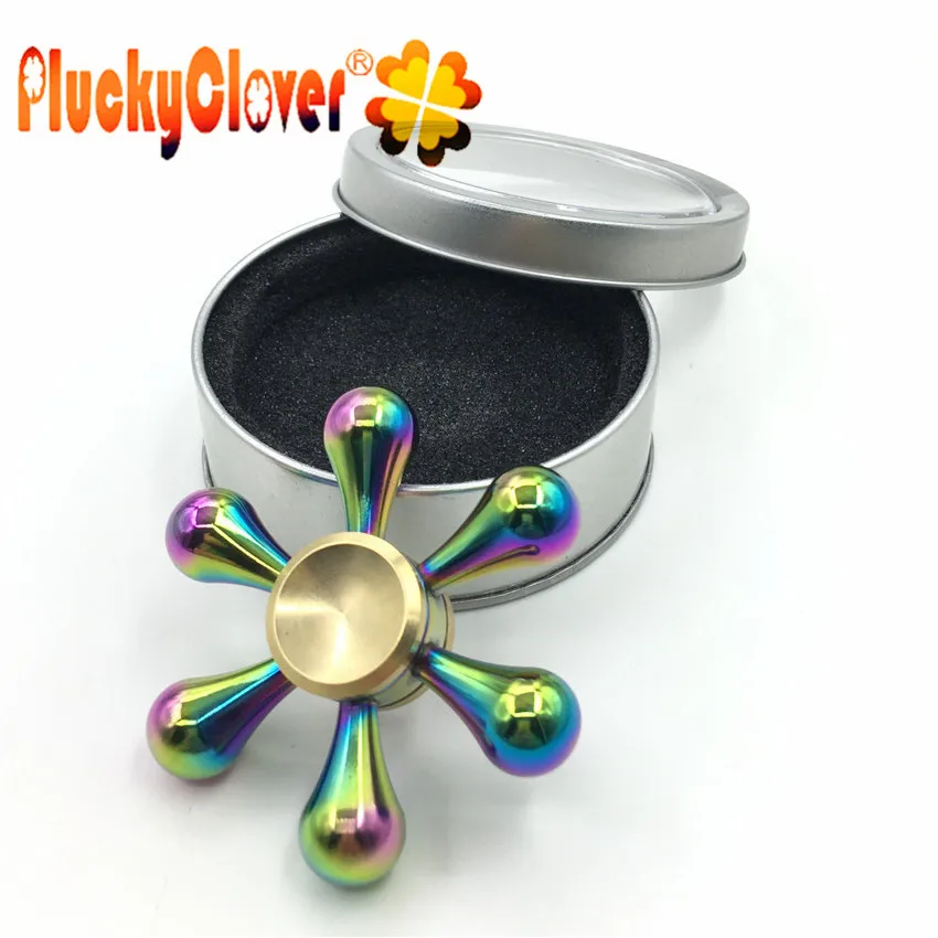 1 шт. съемный шестиугольный Спиннер металлический Радужный ручной шесть рук
