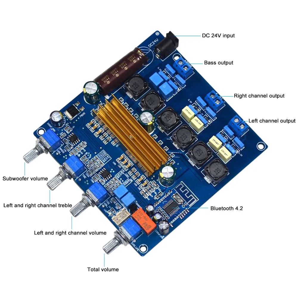Усилитель AIYIMA 2 1 TPA3116 аудиоплата усилитель Bluetooth 4 100 Вт + 2x50 цифровой Hi Fi мощности