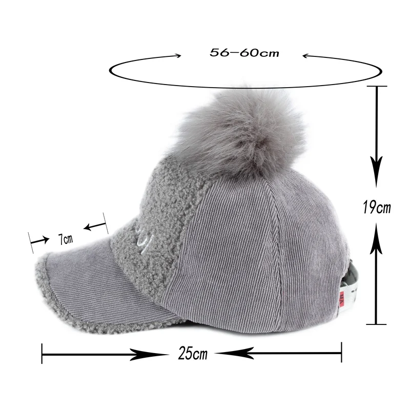 

Baseball cap for girl Autumn Winter Warm Wistiti Alphabet embroidery Pompon Cap Snapback Bone Hip Hop Caps Baseball cap women