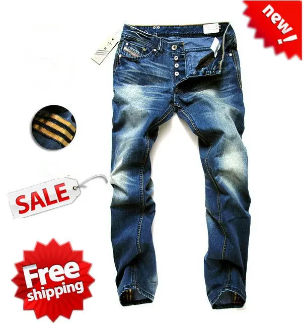 HOT! Free Shipping 100% Cotton slim western style Fashion hip hop pants/Blue jeans Trousers | Мужская одежда