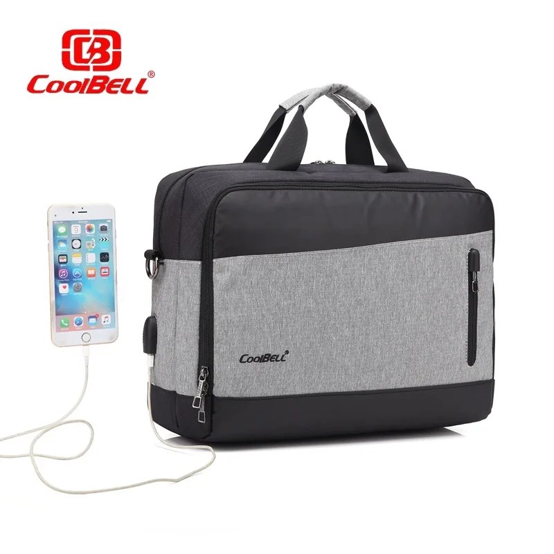 Сумка COOLBELL для ноутбука 15 6 дюйма водонепроницаемая с usb портом мужчин и