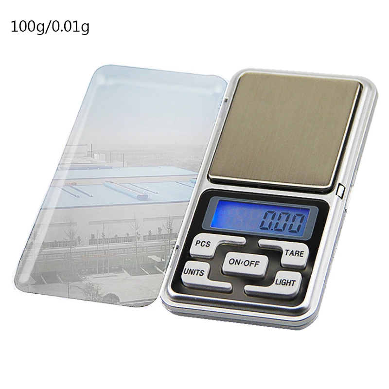 100g-0.01g Urijk Мини цифровые весы высокой точности 100/200/300/500/1000g 0,01/0,1g Подсветка Электрический Карманный грамм для легкие ювелирные изделия - Цвет: 100g-0.01g