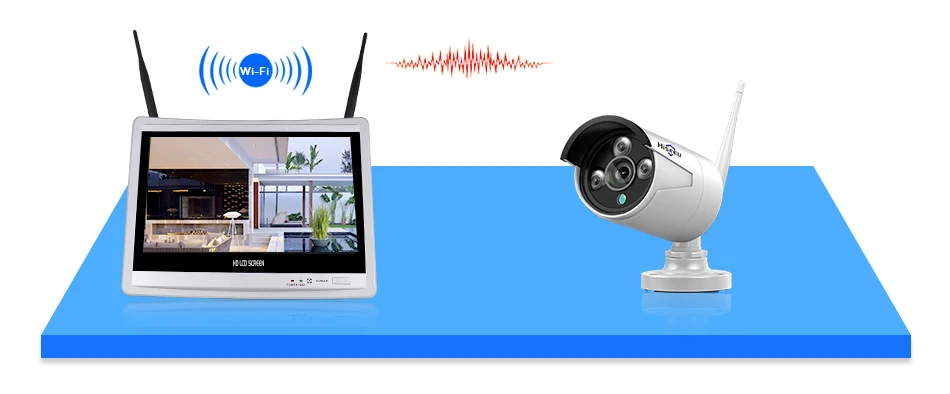 Hiseeu 4CH 2MP 1080P Беспроводной NVR комплекты 12' lcd HD наружная камера безопасности 2MP IP камера видеонаблюдения wifi cctv камера система