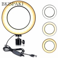 photography led selfie ring light three speed stepless lighting dimmable circle lights with cradle head for makeup video studio