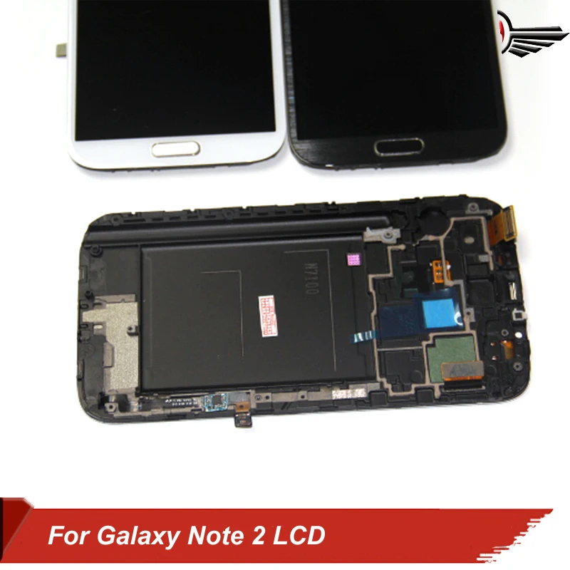 ЖК-экран для Samsung Galaxy Note 2 N7100 ЖК-дисплей сенсорный экран дигитайзер сборка + рамка