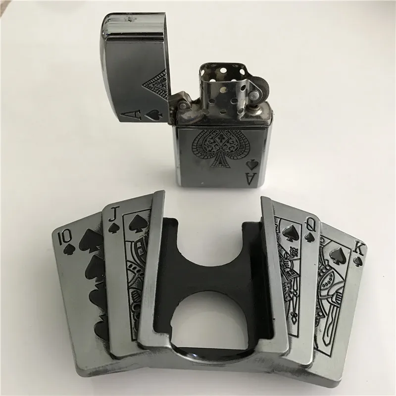 Розничная продажа Новые Spades 10jqka игральных карт керосин легче Для мужчин пряжки