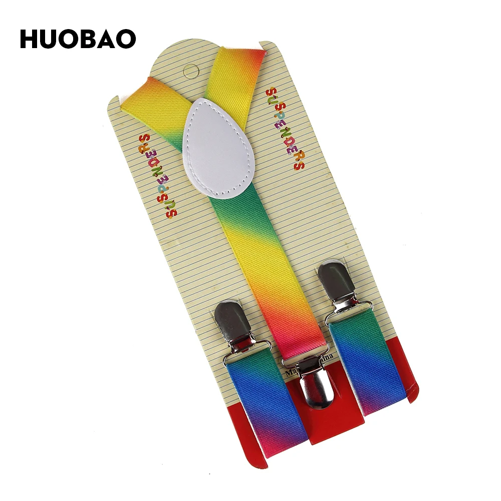HUOBAO 2019 New Fashion Colorful Rainbow Striped Braces And Bow Ties Sets For Children Boys | Аксессуары для одежды