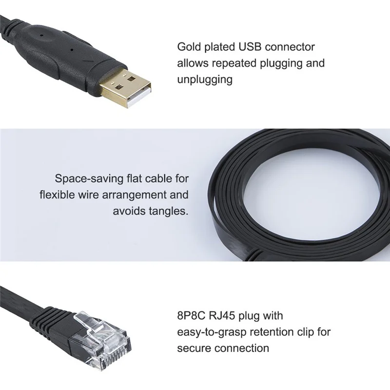 USB консольный кабель 6 футов к RJ45 последовательный адаптер совместимый