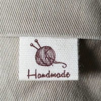 200pcs handmade label in stockcloth private label printed cotton ribbon label tag garment print tag retro cotton label