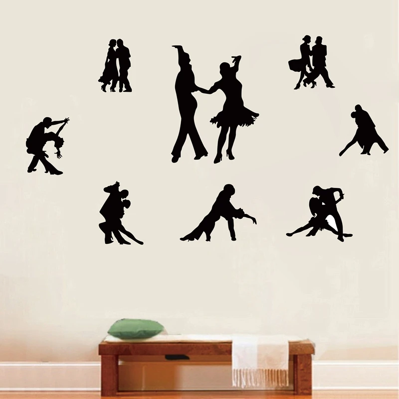 

many Latin dancers figures Wall Sticker decals for dance studio classroom/schools/workshops art decor Free Shipping w10128