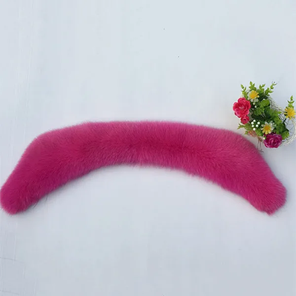 rose Red Модные Новые Элегантные зимние женские пальто аксессуары теплый мягкий меховой воротник лисий мех шарф искусственный шаль шарф - Цвет: rose Red
