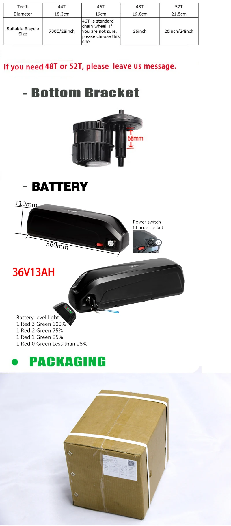 Новое поступление 36V250W bafang Электрический велосипед кривошипный двигатель BBS01B среднего положения электрический велосипед комплект мм G340.250