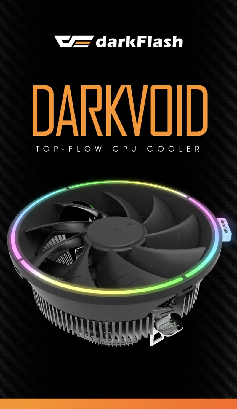 Darkflash Aigo кулер для процессора светодиодный вентилятор 125 мм AMD Intel бесшумный 3Pin PC воздушный кулер для охлаждения процессора LGA/115X/775/AM3/AM4 радиатор