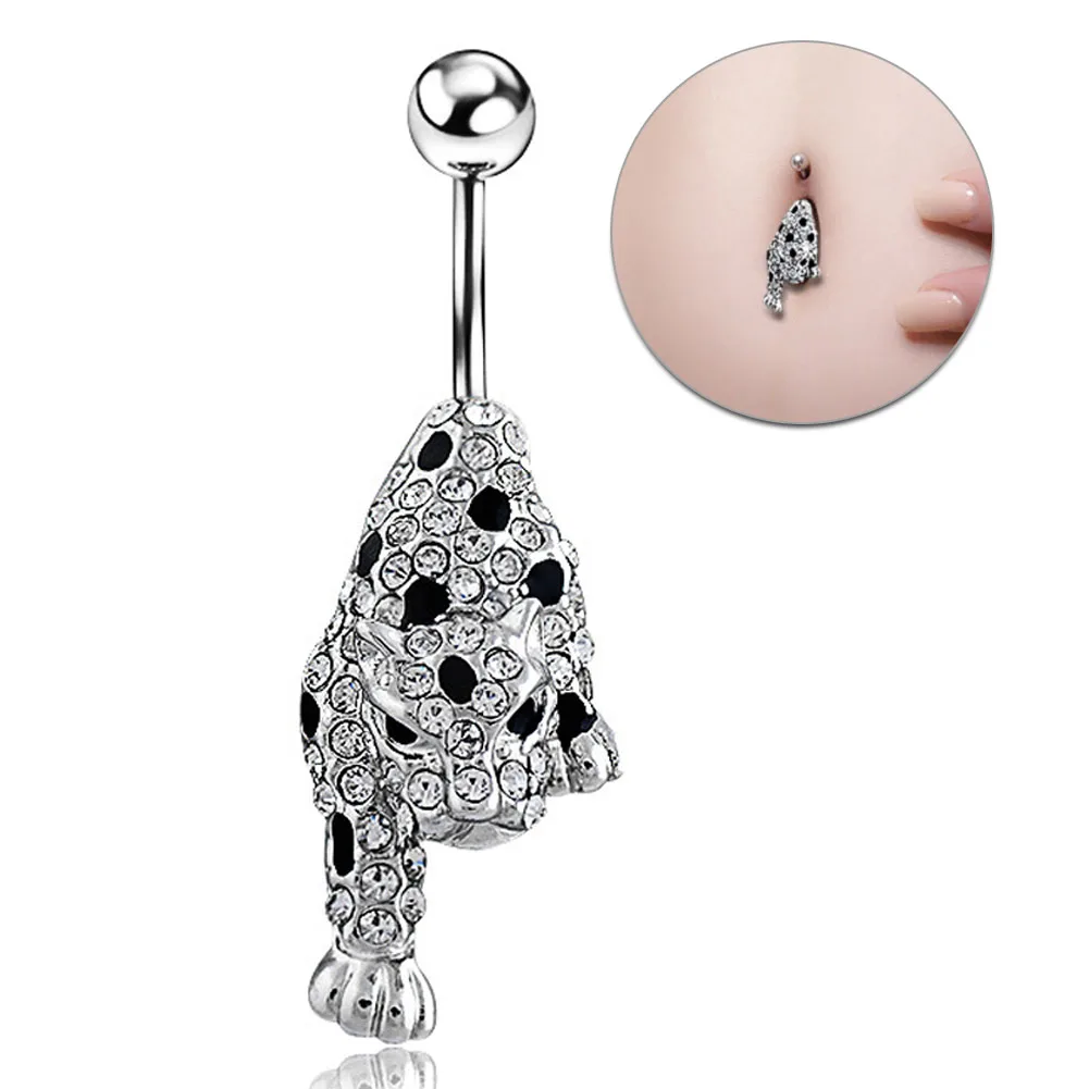 Новинка леопардовая головка модный дизайн пупок пупка кольца стальные стержни