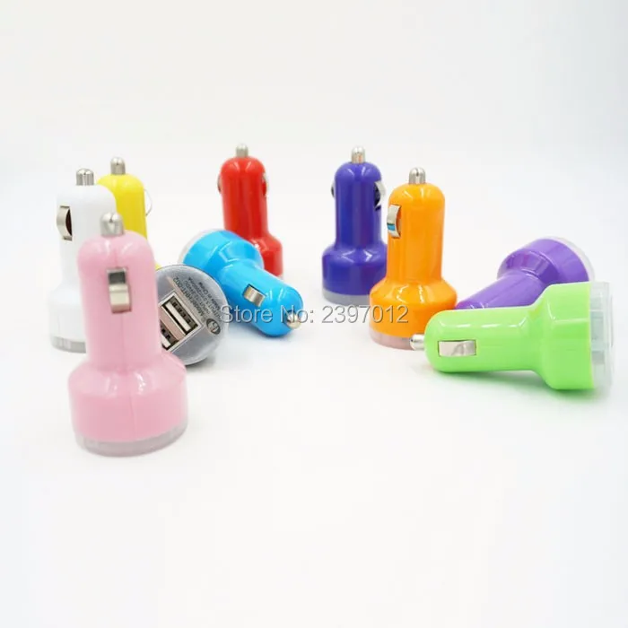 SZAICHGSI цветной двойной USB 2 порта автомобильное зарядное устройство сигарета 2.1A
