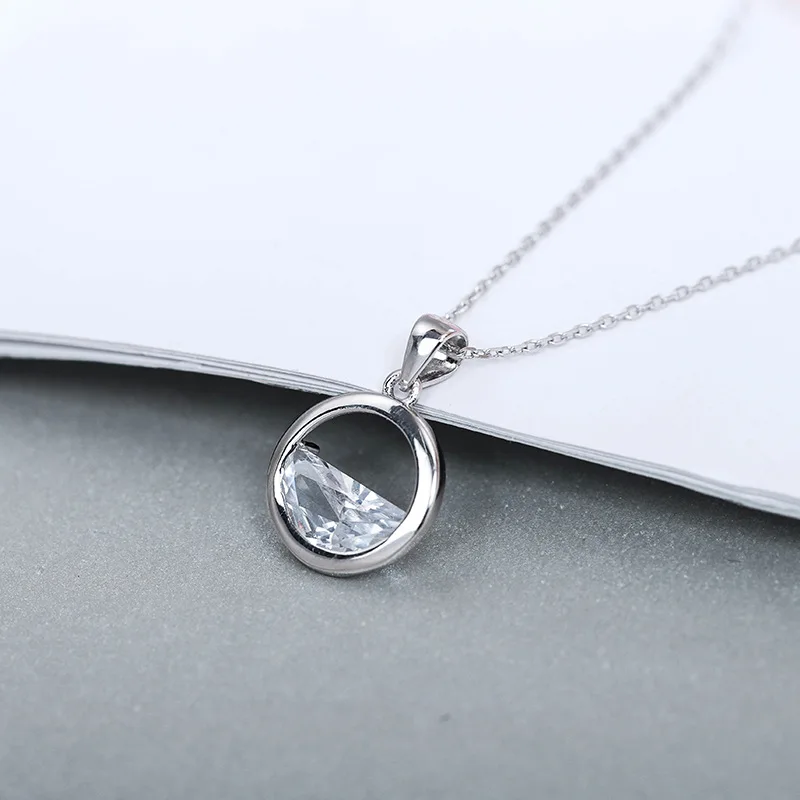 2018 Новое настоящее серебряное ожерелье из серебра 925 для женщин с элегантным высококачественным кулоном из циркония и ожерельем.