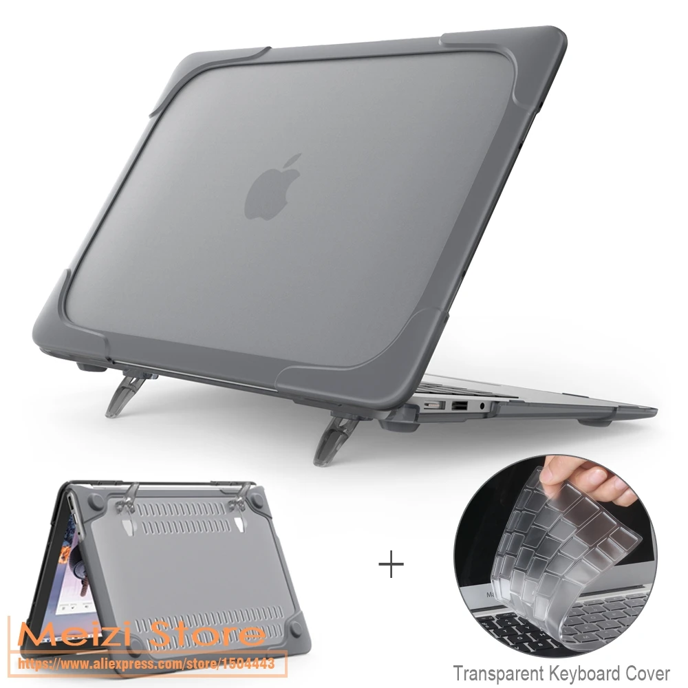 2 в 1 складной защитный чехол с подставкой и полным покрытием для Apple macbook Air 13 11 12 15