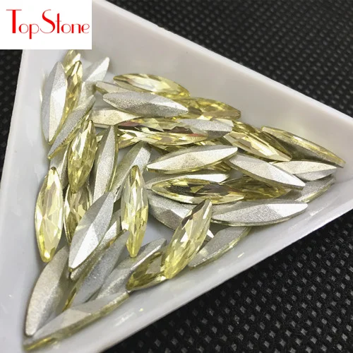 Jonquil TopStone 200 шт./пакет 4x15mm Наветт с украшением в виде кристаллов на камне остроконечные Стекло с украшением в виде кристаллов маркиза для выбора ювелирные изделия с блестками для изготовления - Цвет: Jonquil