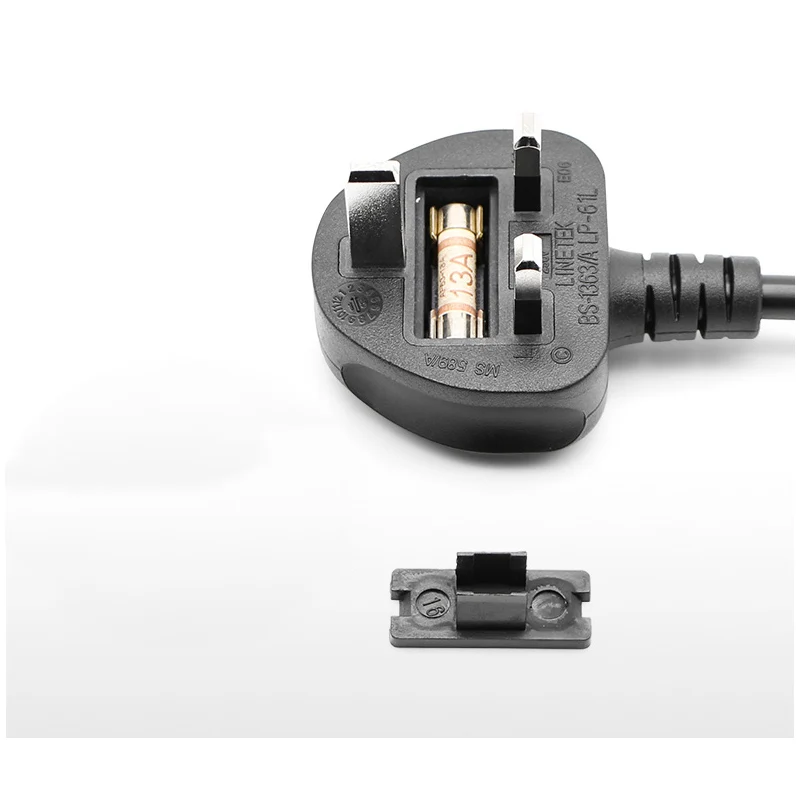 Сертификация BS с предохранителем UK/Plug 2 м/3 м черный 3-зубчатый кабель питания